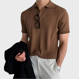 LOOSE KNITE POLO SHIRT - MOONRAKER